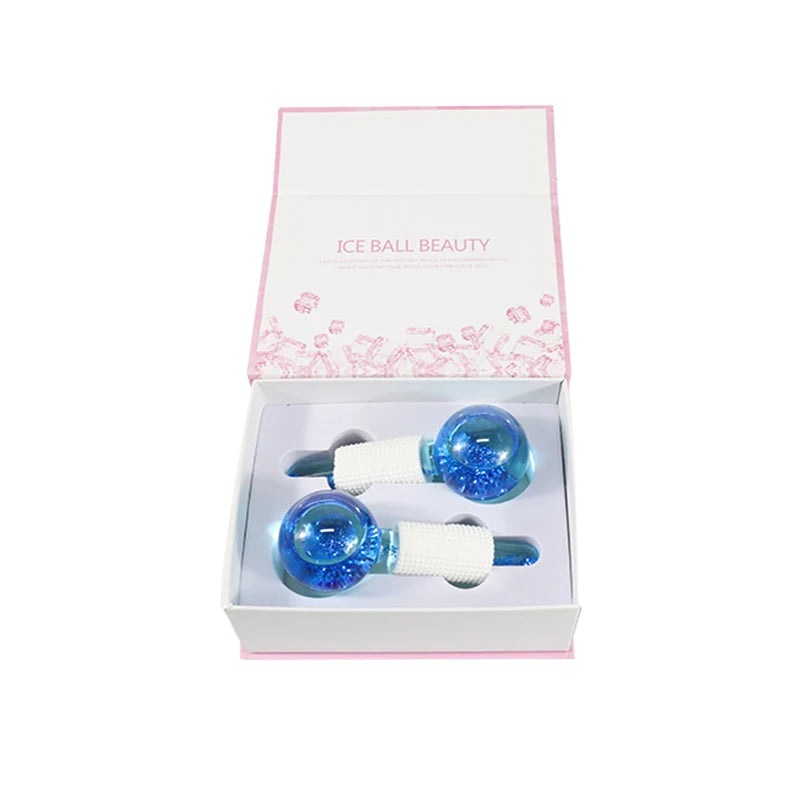 Rose Gold Facial Ice Globes – Cooling Beauty Roller for Skin Therapy