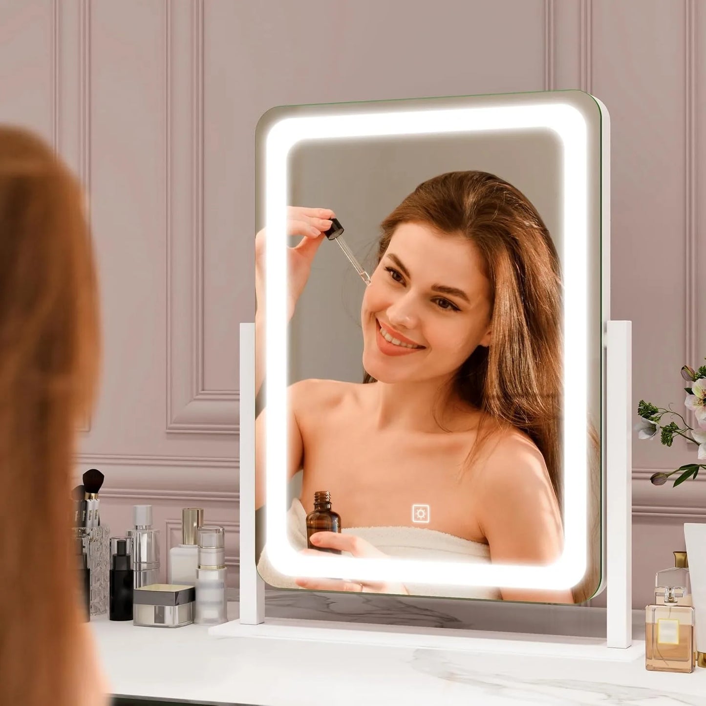 12.6" x 15" LED Makeup Mirror – Illuminated Vanity Mirror with Adjustable Lighting