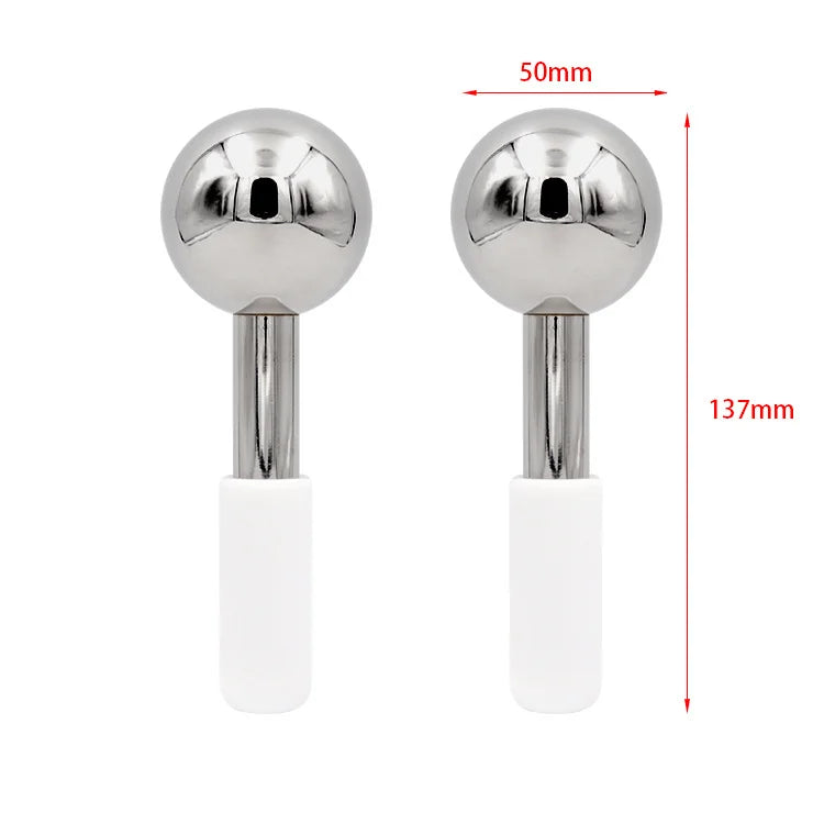 Rose Gold Facial Ice Globes – Cooling Beauty Roller for Skin Therapy