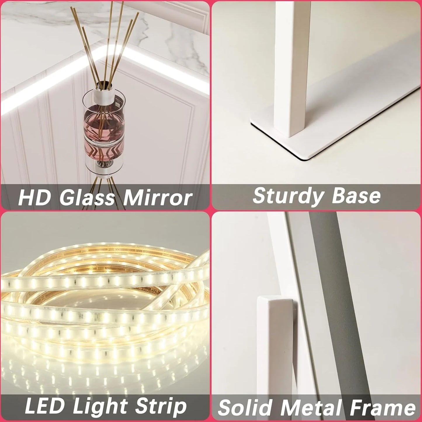 12.6" x 15" LED Makeup Mirror – Illuminated Vanity Mirror with Adjustable Lighting