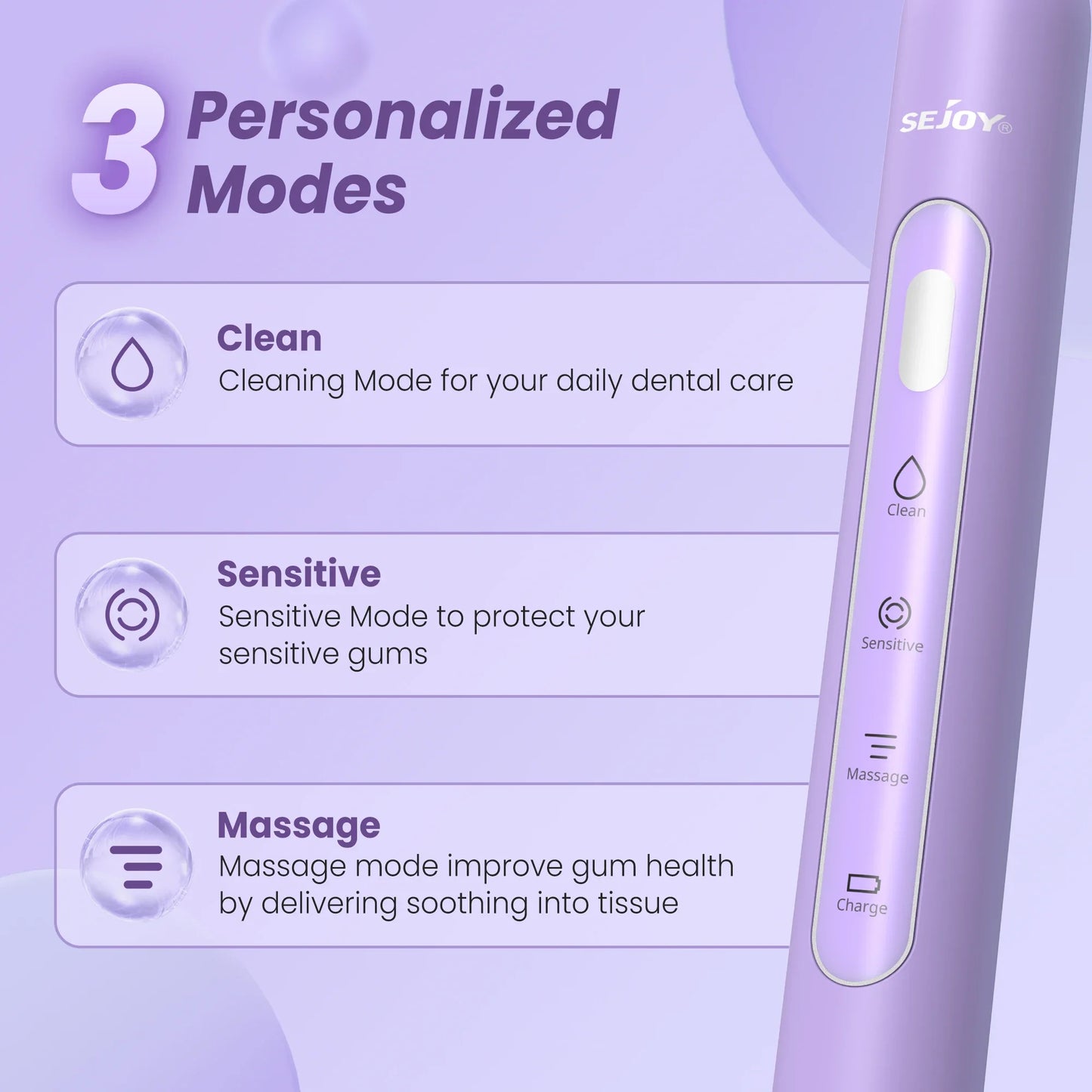 SEJOY Sonic Electric Toothbrush – Smart Rechargeable