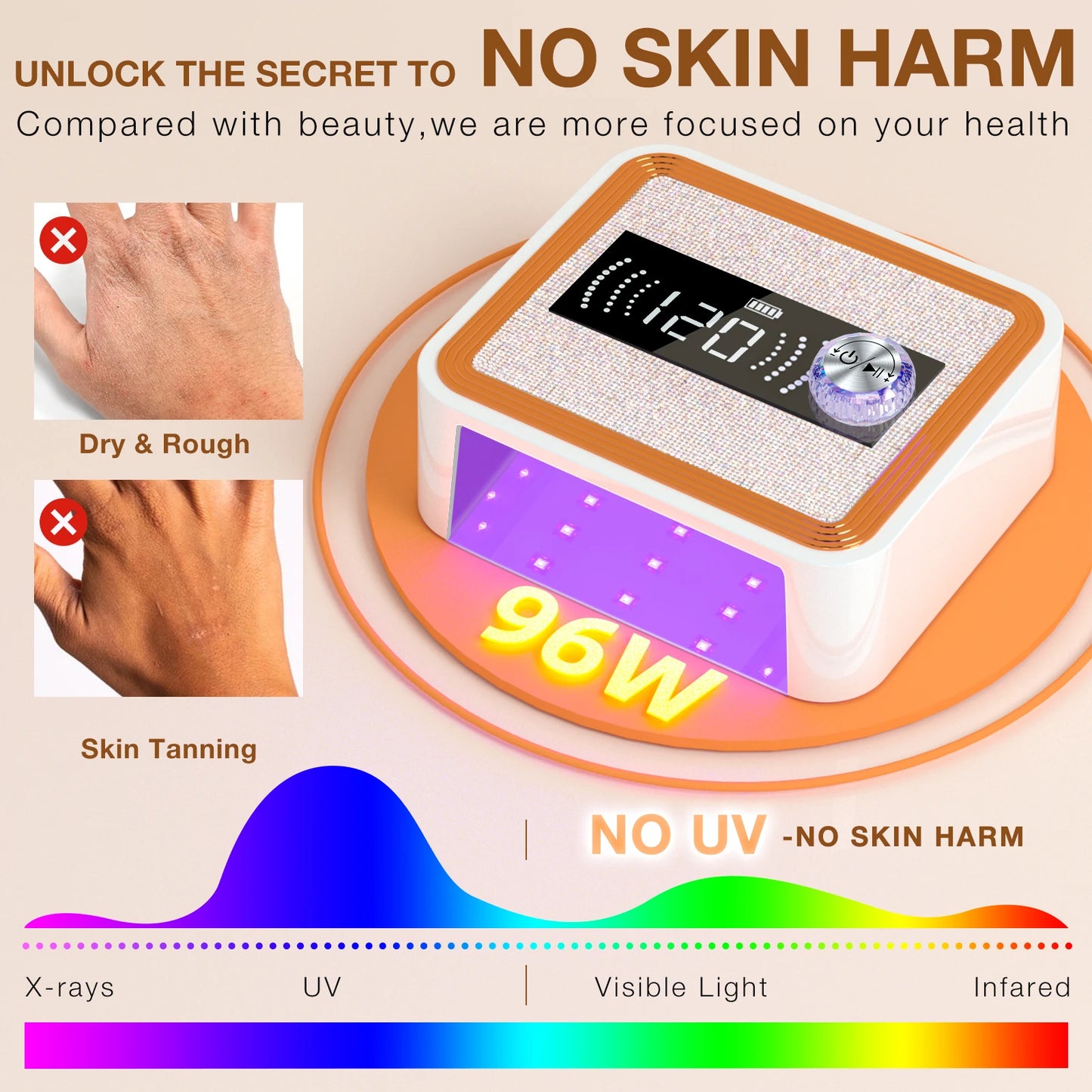 268W Cordless UV Nail Lamp – Sparkling Salon-Quality Nails Anywhere