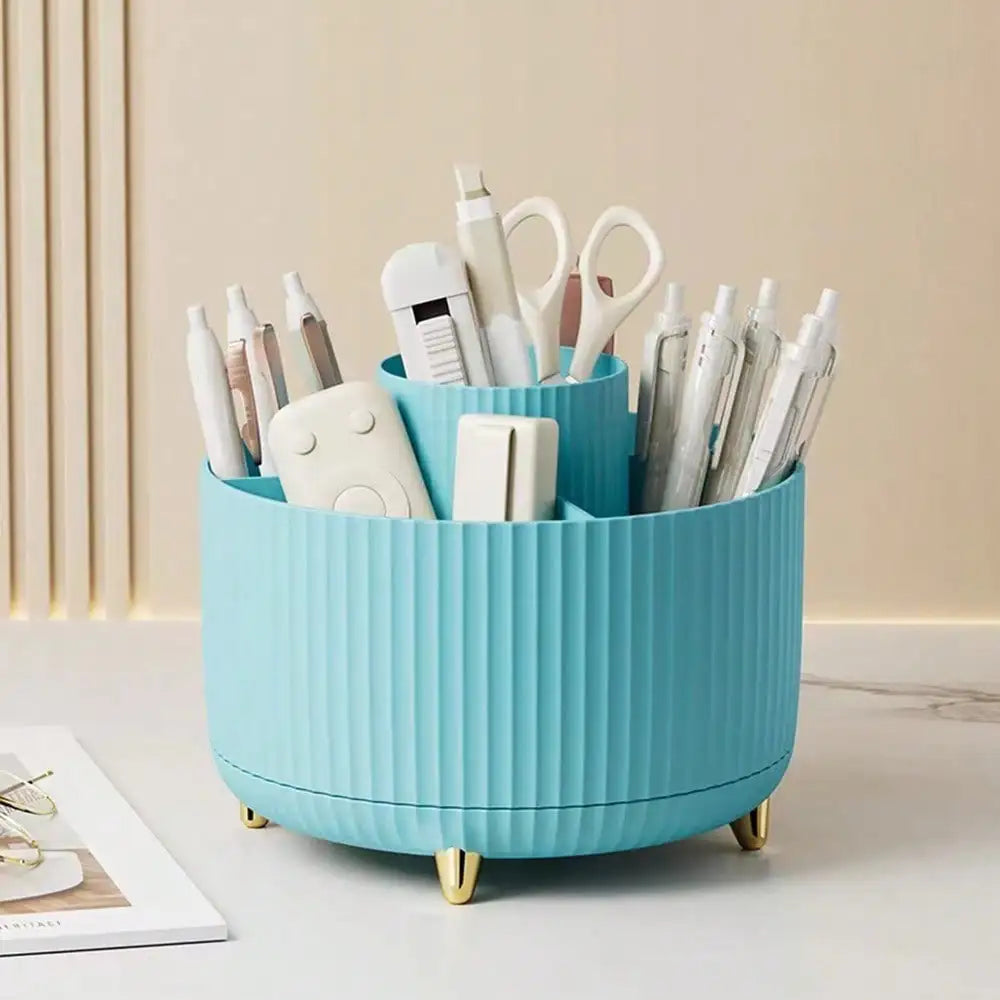 360° Rotating Makeup Brush Holder – Vanity Organizer for Brushes & Skincare