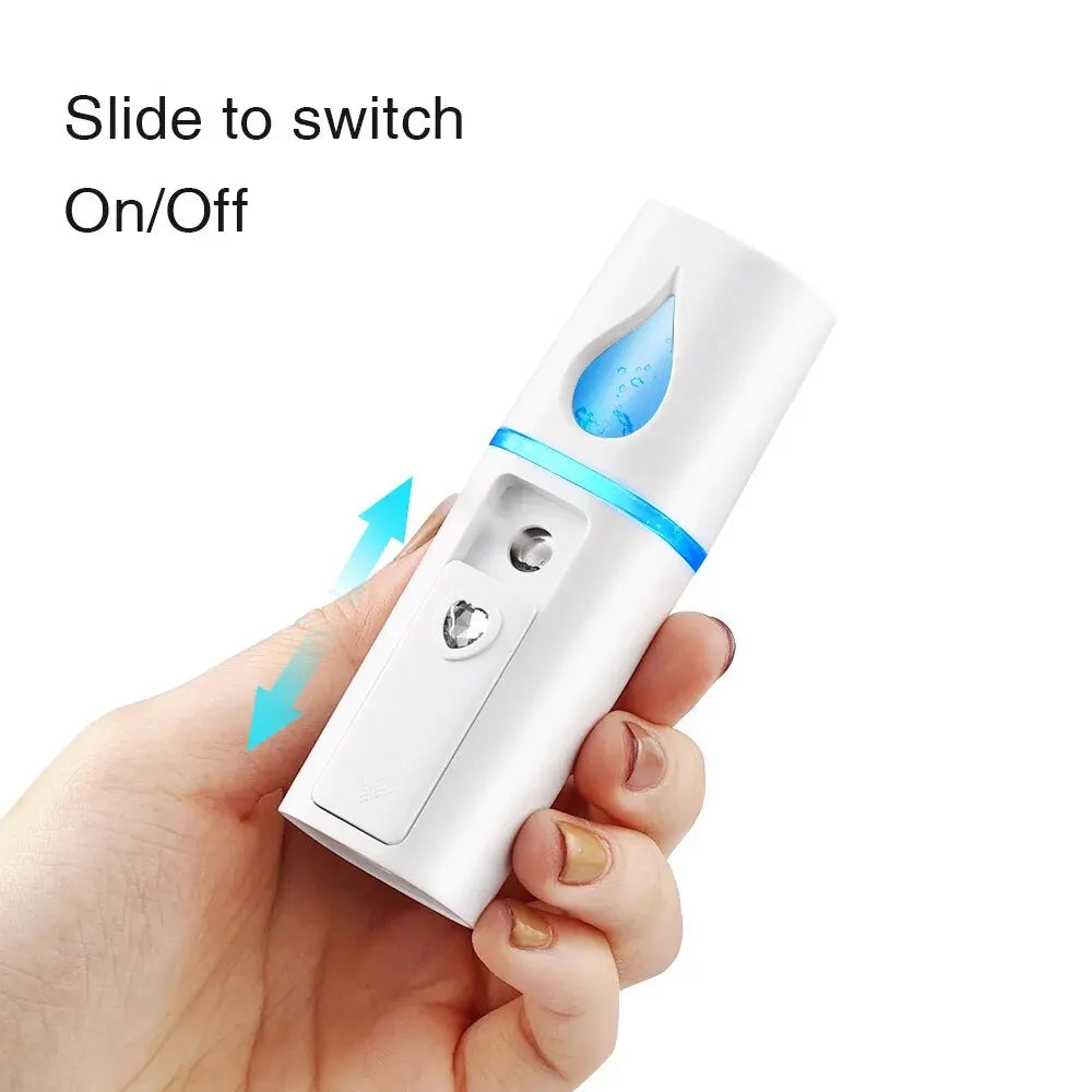 Mini Nano Mist Sprayer – USB Rechargeable Facial Steamer & Humidifier