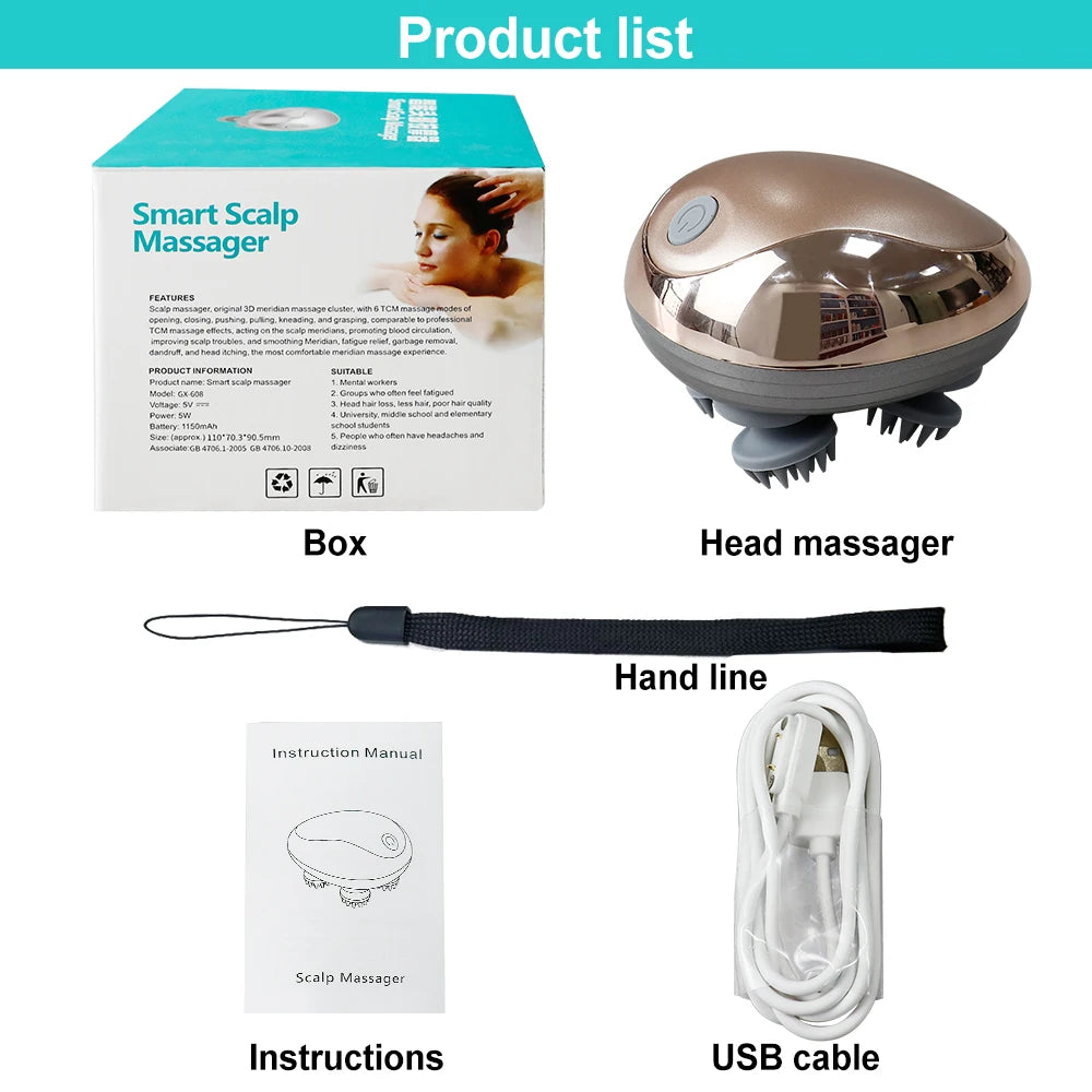 Mini Head Massage Machine – Silicone Scalp & Shoulder Relaxation