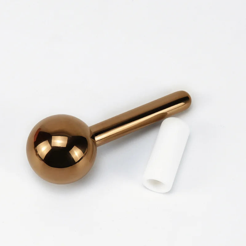 Rose Gold Facial Ice Globes – Cooling Beauty Roller for Skin Therapy