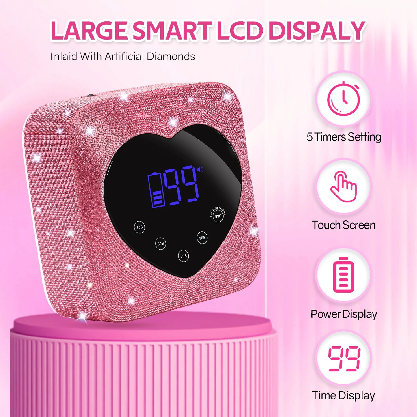 72W Rechargeable Cordless UV LED Nail Lamp – Stylish & Portable