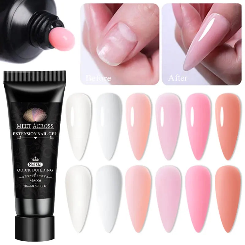 MEET ACROSS 5PCS/SET Nail Extension Gel – DIY Professional Manicure
