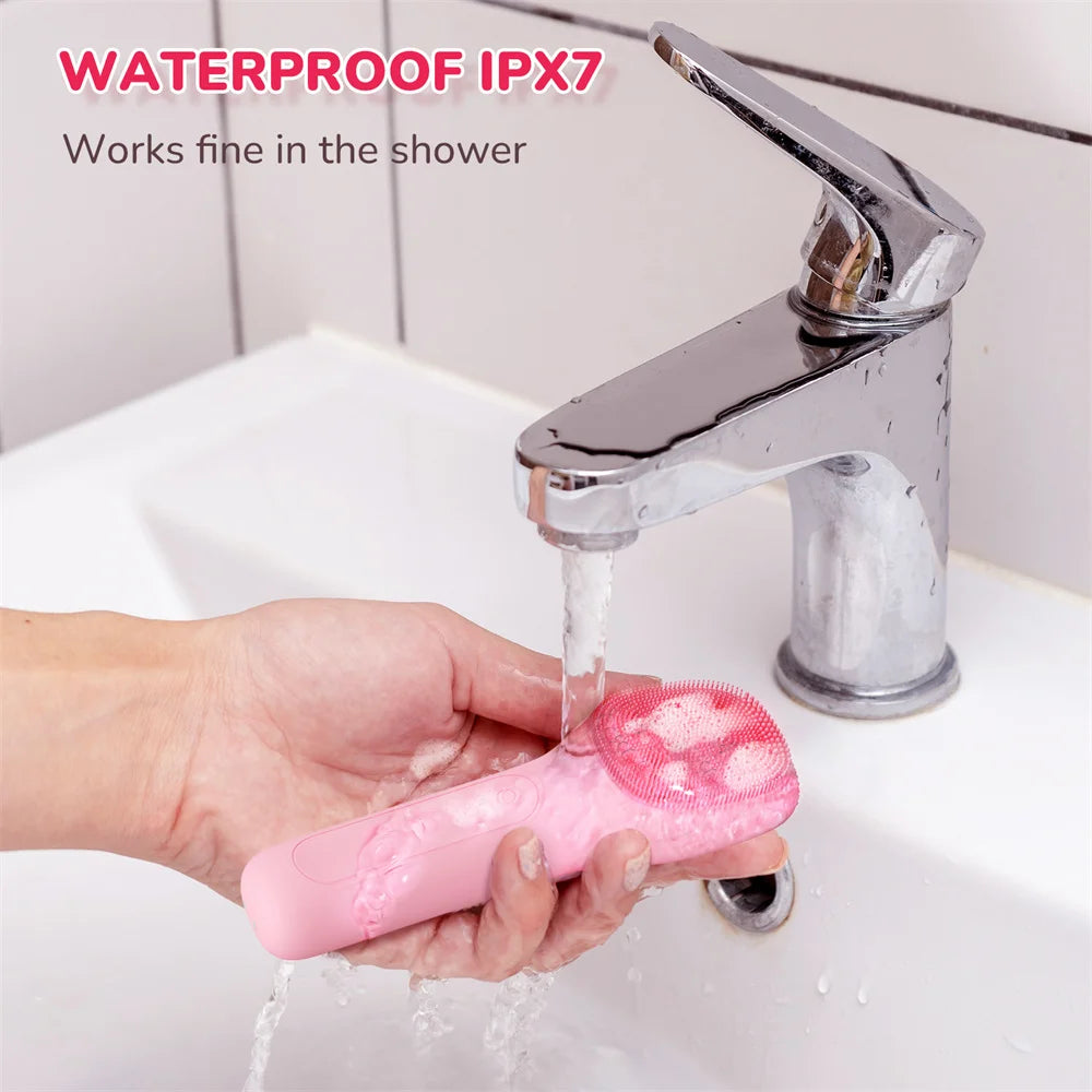 Electric Silicone Facial Cleansing Brush – Waterproof & Deep Cleaning