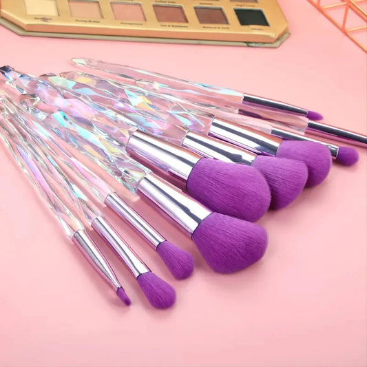 Crystal Acrylic Handle Eye Makeup Brush Set – Soft & Luxurious Travel Beauty Tools