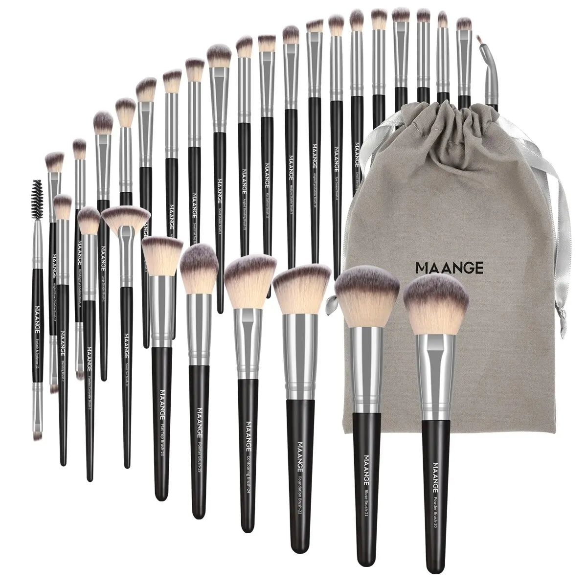 30pcs Professional Makeup Brush Set – Complete Beauty Tools with Bag
