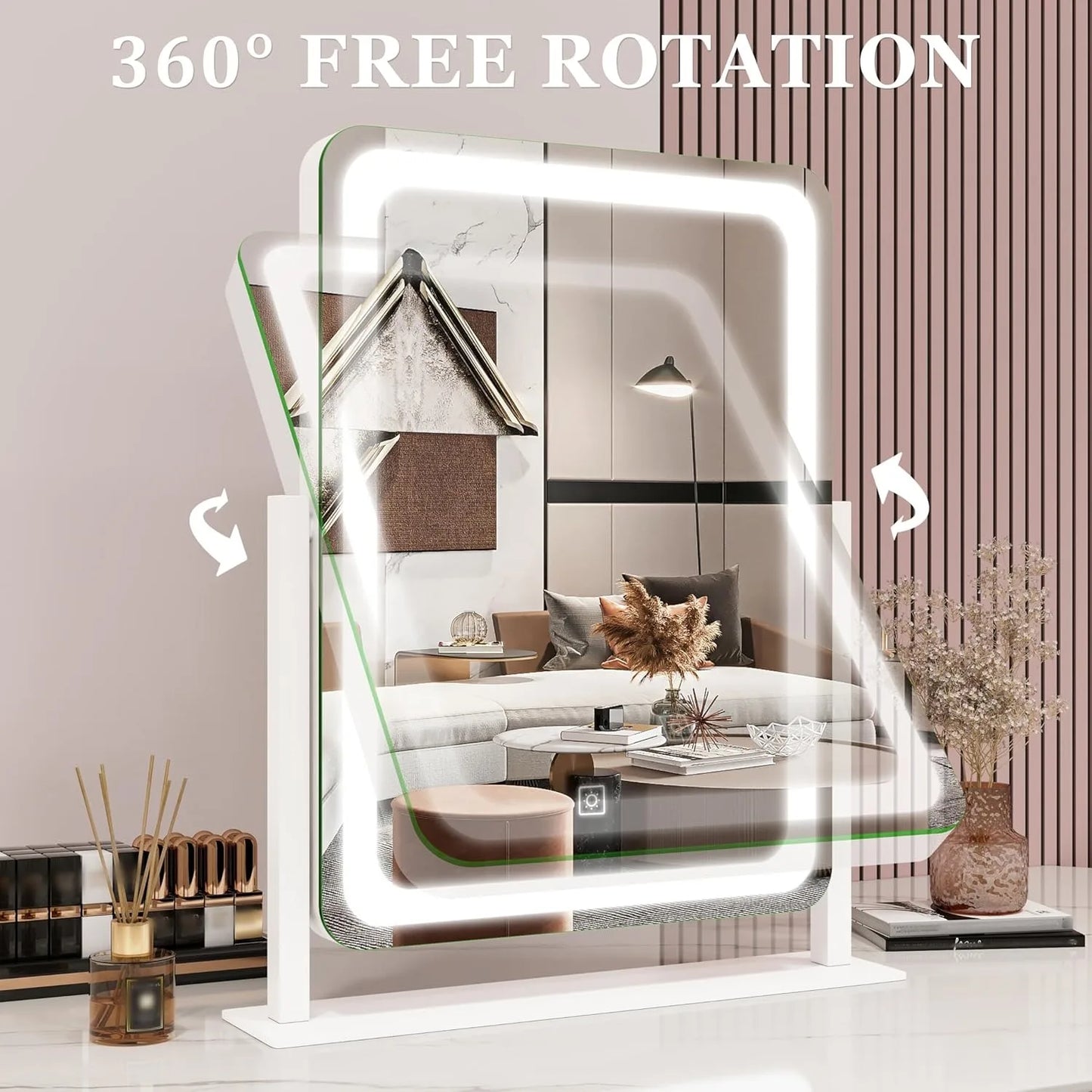 12.6" x 15" LED Makeup Mirror – Illuminated Vanity Mirror with Adjustable Lighting