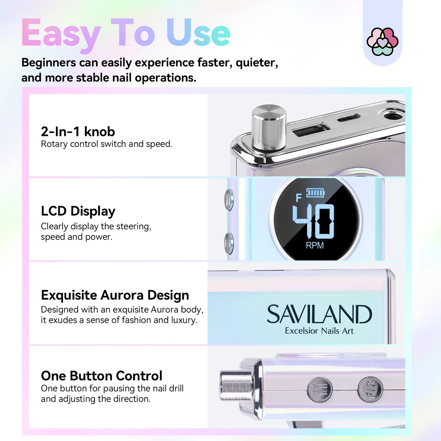 SAVILAND Professional Electric Nail Drill – Precision Nail Care