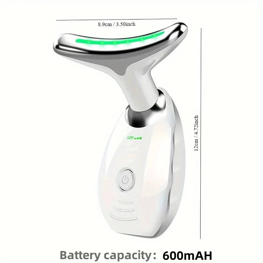 7-LED Color Neck & Face Massager – Portable USB Rechargeable