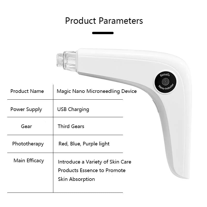 Nano Microneedling Pen – LED Photon Face Massager & Serum Applicator