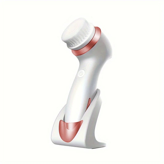 Electric 3-in-1 Facial Cleansing Brush – Rose Gold Edition