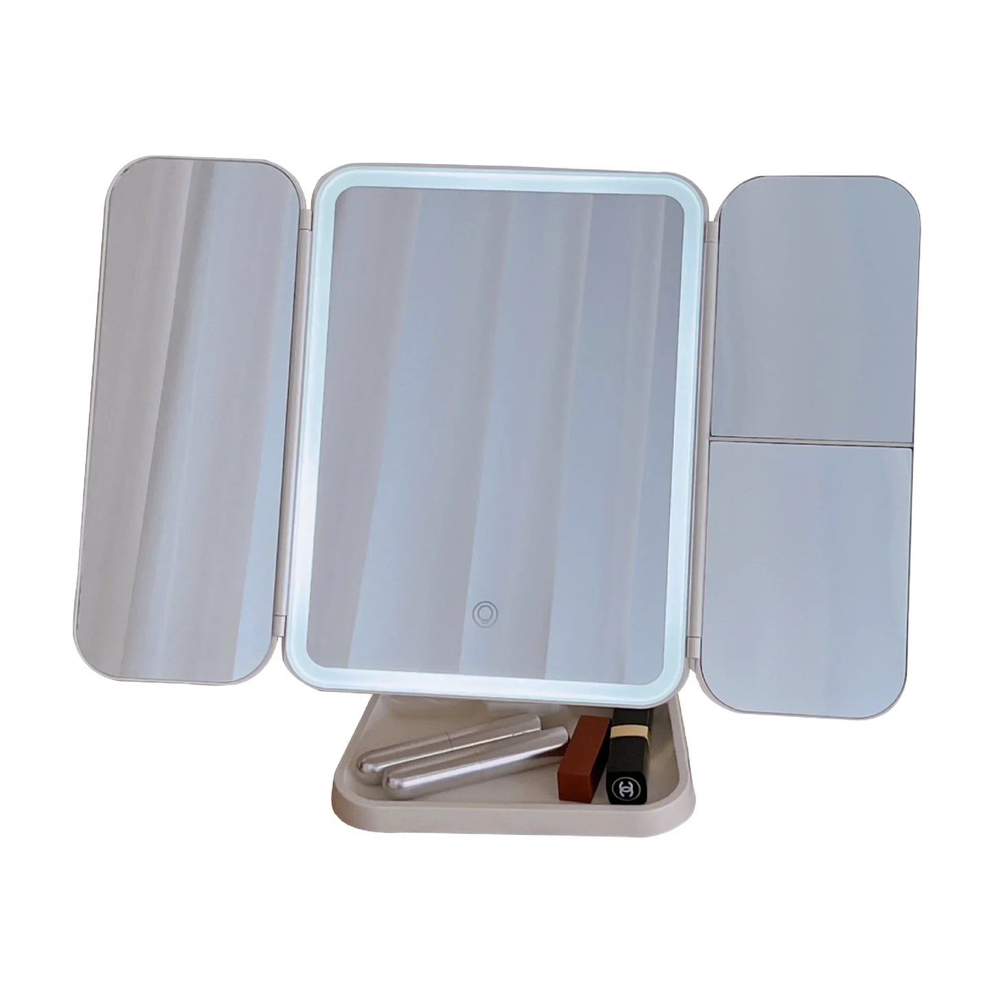Trifold LED Makeup Mirror – Smart Light-Up Vanity Mirror