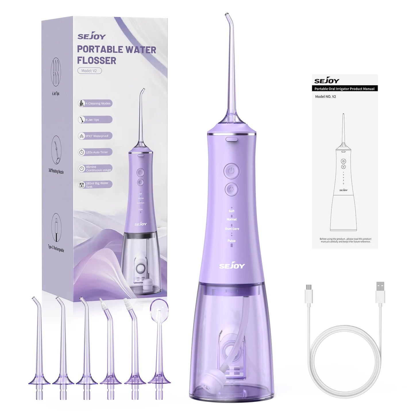 Sejoy Cordless Oral Irrigator – Portable Water Flosser