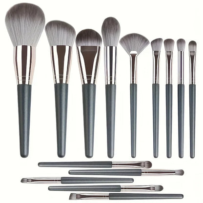 14-Piece Luxury Makeup Brush Set – Professional Full-Face & Eye Brushes