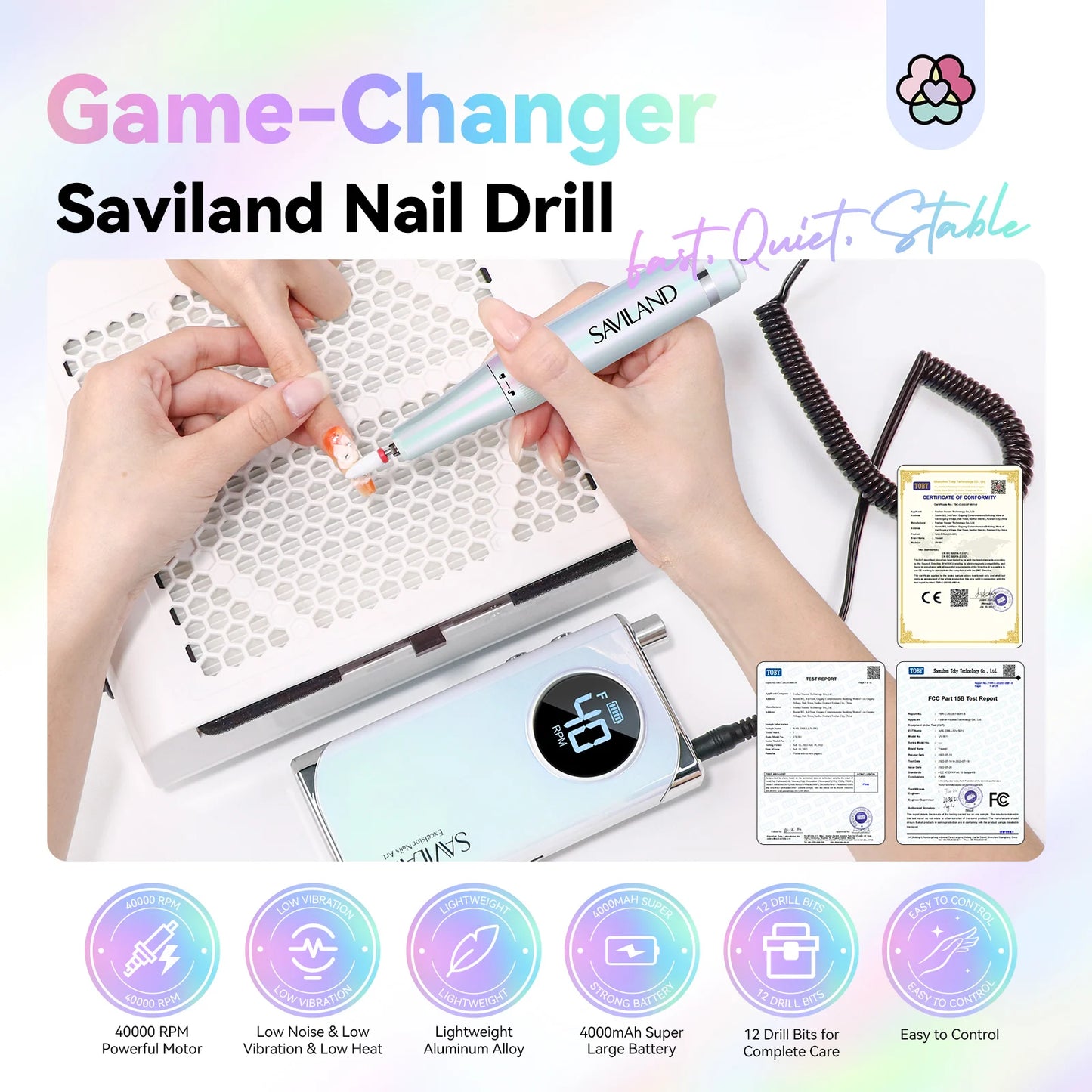 SAVILAND Professional Electric Nail Drill – Precision Nail Care