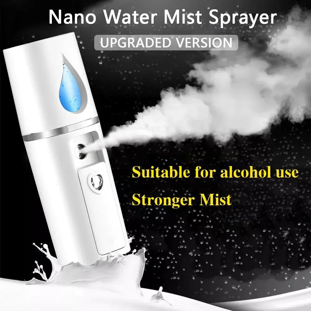 Mini Nano Mist Sprayer – USB Rechargeable Facial Steamer & Humidifier