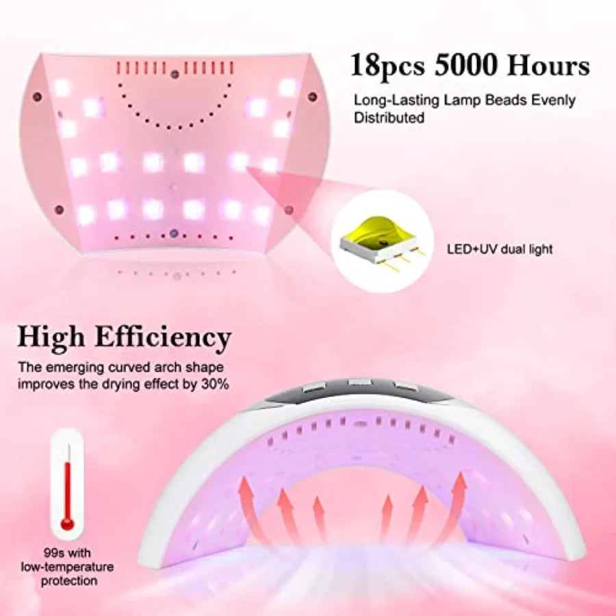 54W UV LED Nail Lamp – Fast, Professional Gel Nail Curing