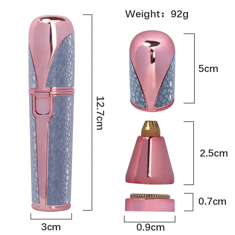 2-in-1 Rechargeable Facial Hair Removal & Eyebrow Shaver – Painless & LED-Equipped