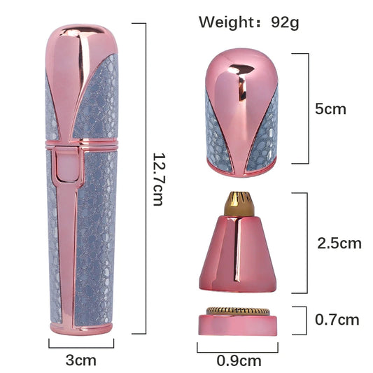 2-in-1 Rechargeable Facial Hair Removal & Eyebrow Shaver – Painless & LED-Equipped
