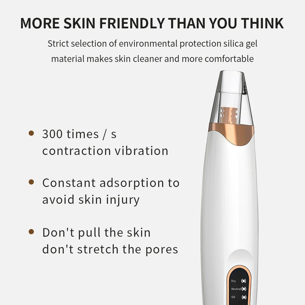 Electric Vacuum Suction Blackhead Remover – Rechargeable Facial Pore Cleaner