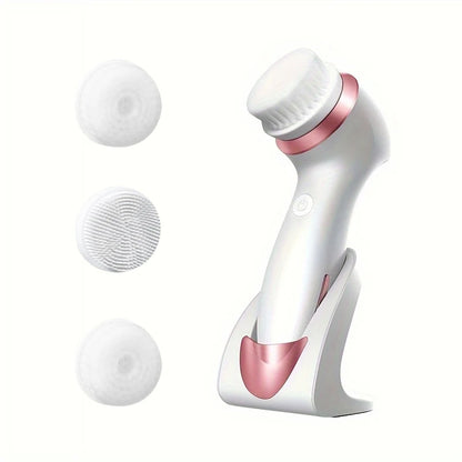 Electric 3-in-1 Facial Cleansing Brush – Rose Gold Edition