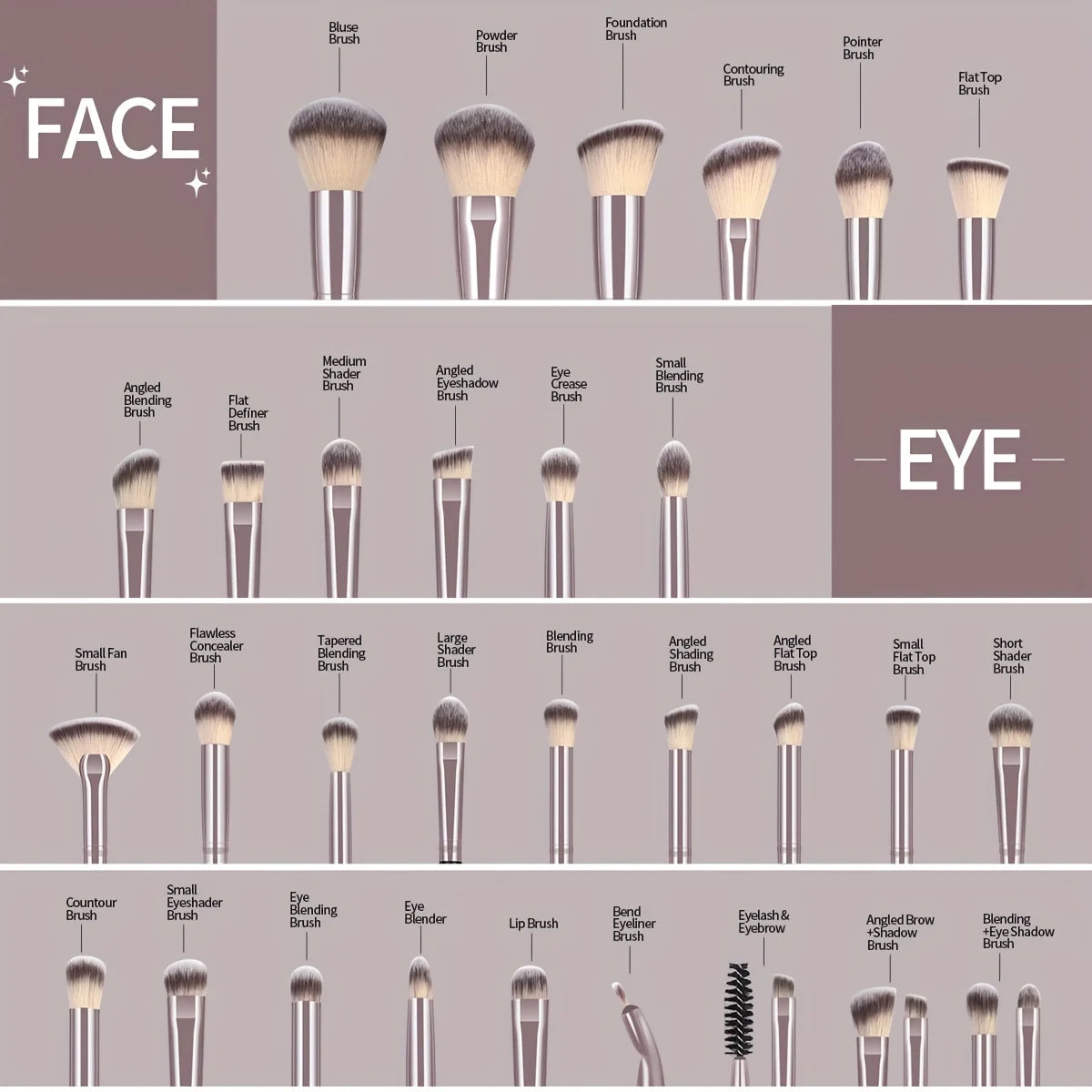 30pcs Professional Makeup Brush Set – Complete Beauty Tools with Bag