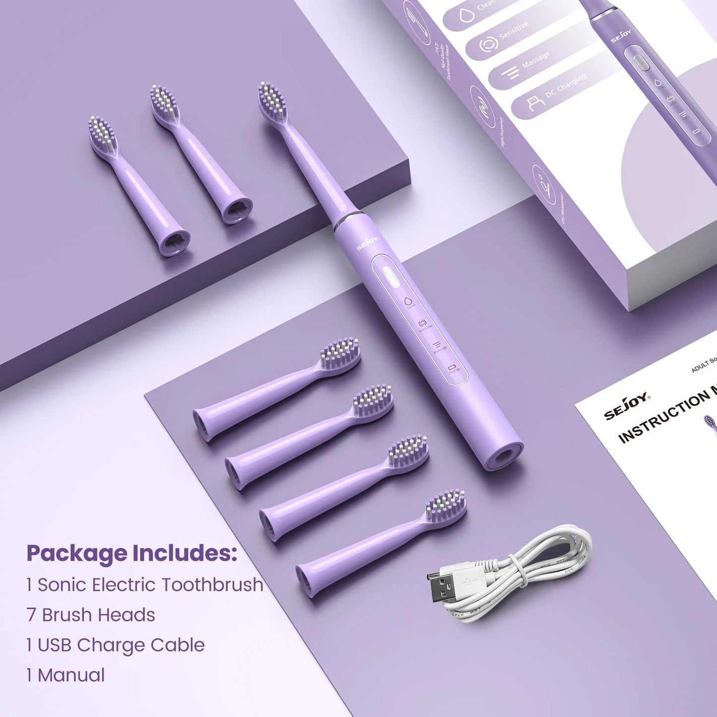 SEJOY Sonic Electric Toothbrush – Smart Rechargeable