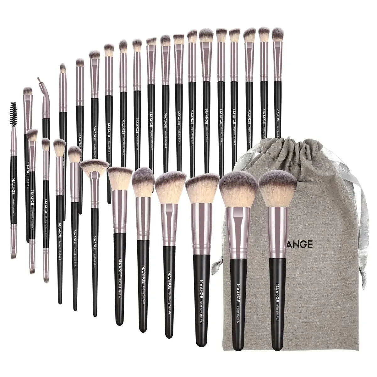30pcs Professional Makeup Brush Set – Complete Beauty Tools with Bag