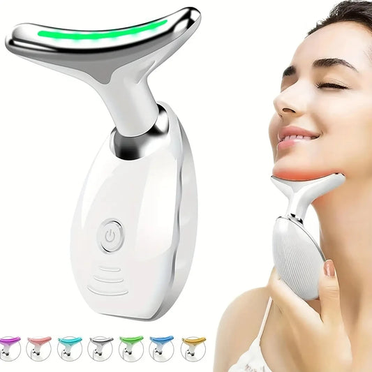 7-LED Color Neck & Face Massager – Portable USB Rechargeable
