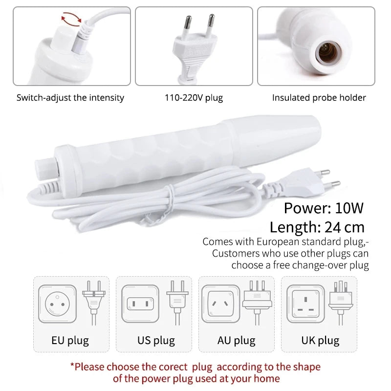 High-Frequency Facial Machine – Electrotherapy Wand for Skin Rejuvenation