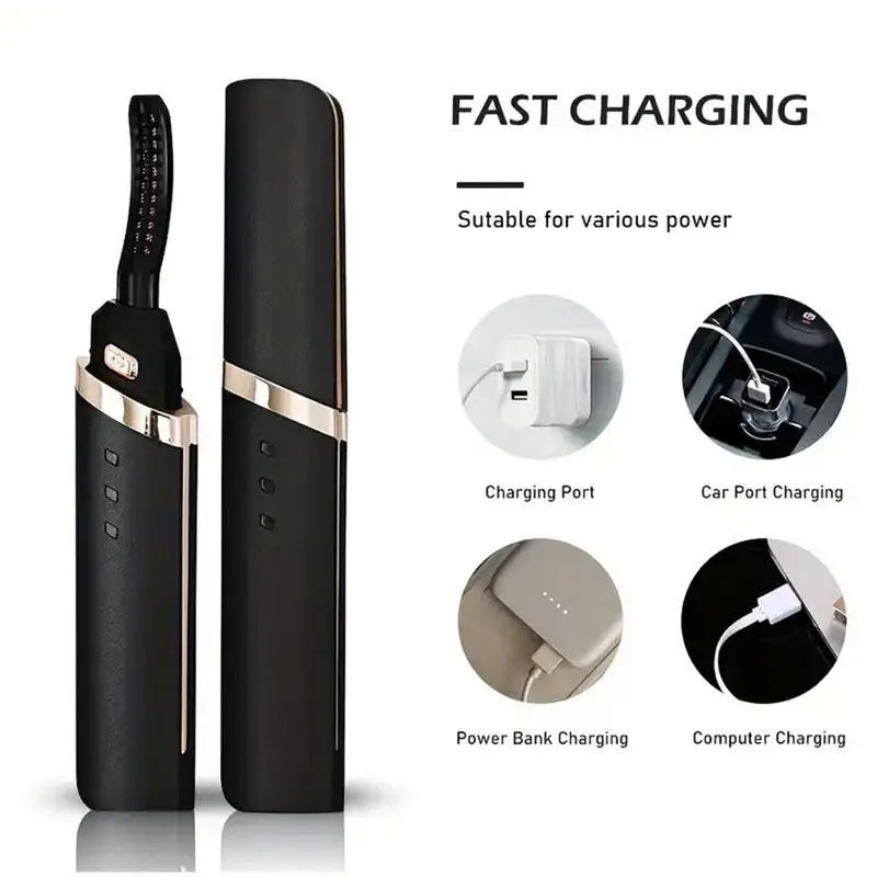 Electric Heated Eyelash Curler – USB Rechargeable, Fast Heating