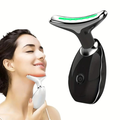 7-LED Color Neck & Face Massager – Portable USB Rechargeable