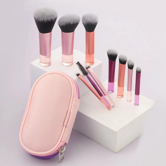 10pcs Mini Makeup Brush Set – Portable & Multifunctional