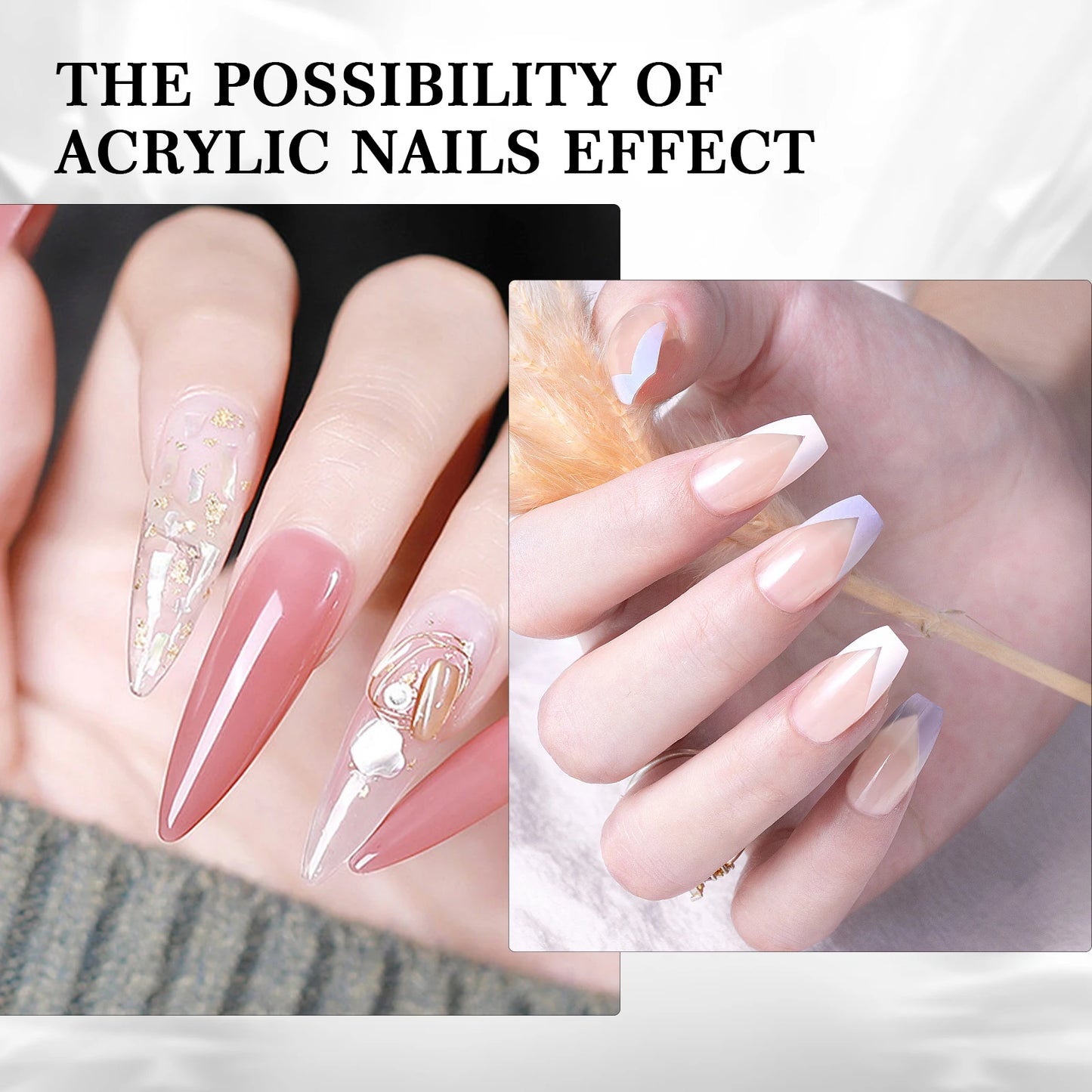 SAVILAND Clear Acrylic Powder – Large Capacity for Stunning Nail Art