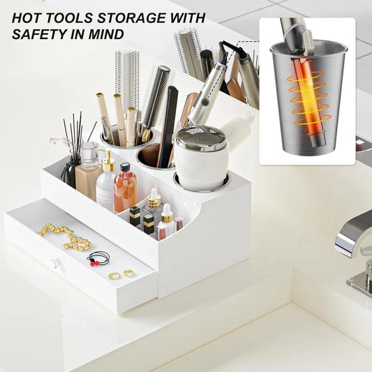 Acrylic Hair Tool Organizer – Blow Dryer, Straightener & Curling Iron Stand