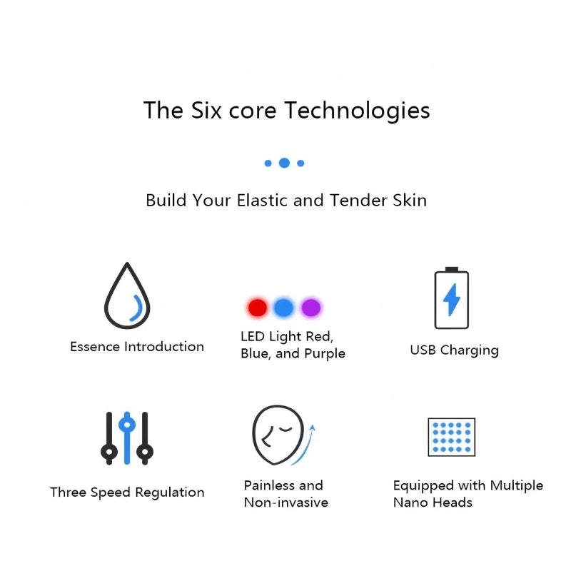 Nano Microneedling Pen – LED Photon Face Massager & Serum Applicator