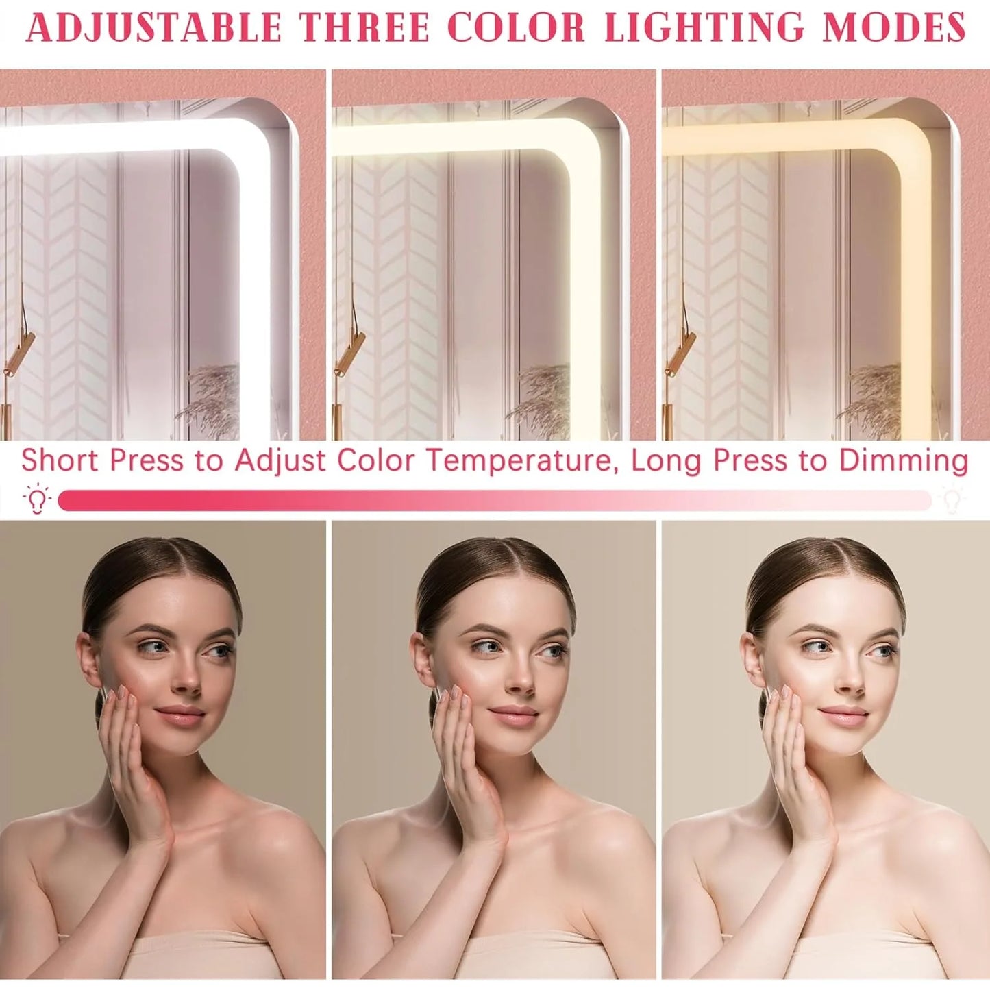12.6" x 15" LED Makeup Mirror – Illuminated Vanity Mirror with Adjustable Lighting