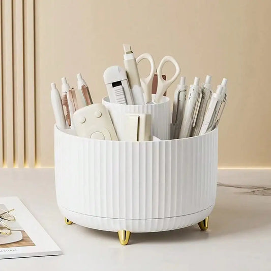 360° Rotating Makeup Brush Holder – Vanity Organizer for Brushes & Skincare