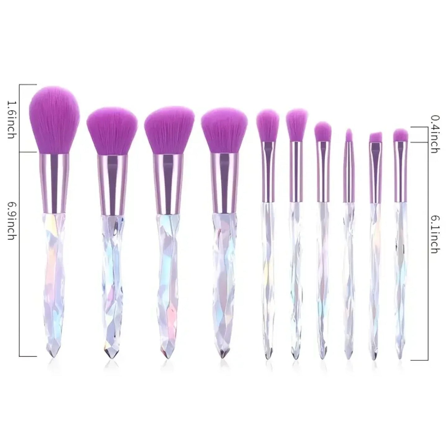 Crystal Acrylic Handle Eye Makeup Brush Set – Soft & Luxurious Travel Beauty Tools