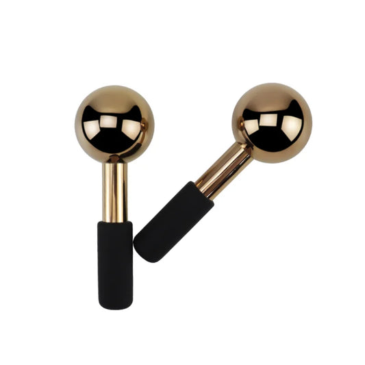 Rose Gold Facial Ice Globes – Cooling Beauty Roller for Skin Therapy