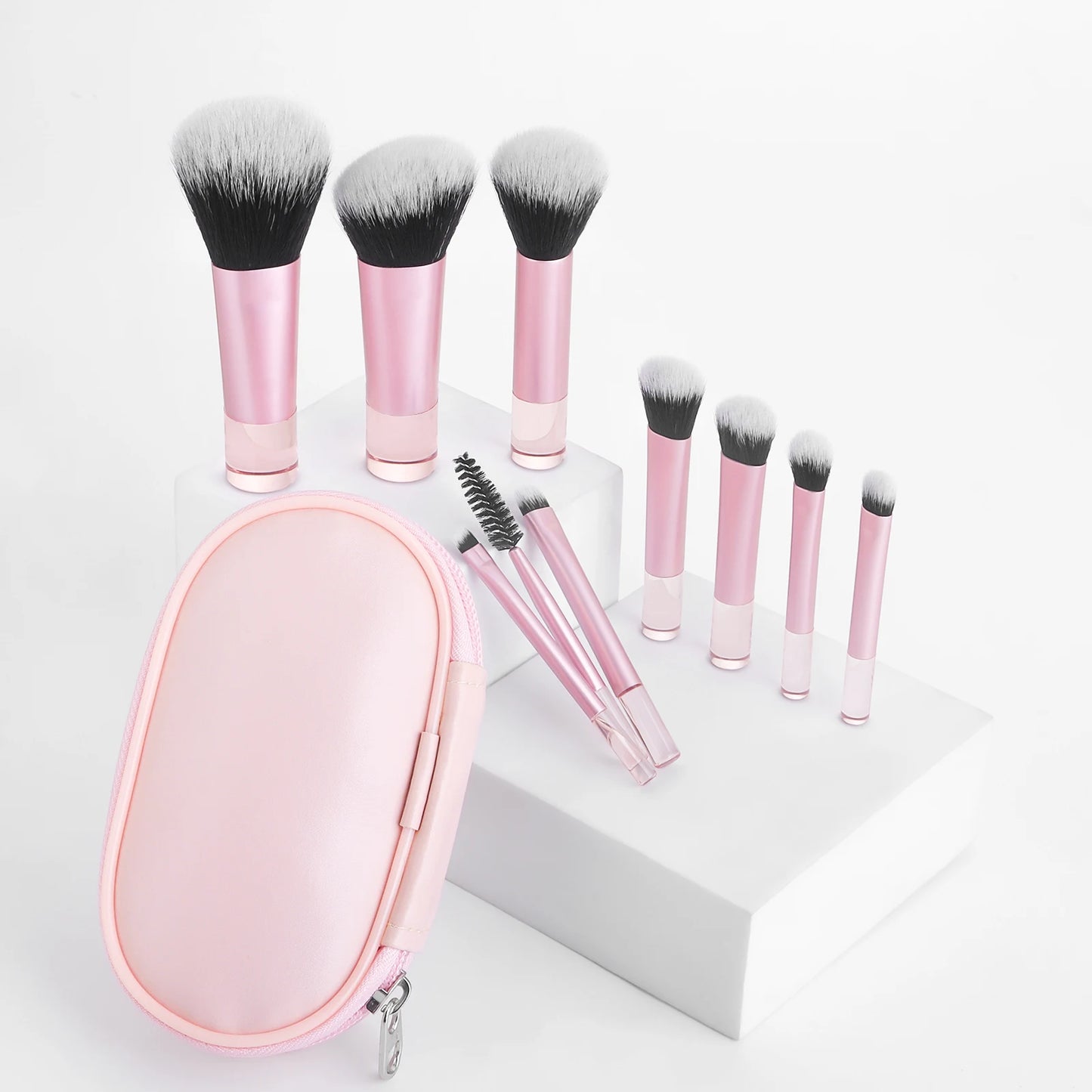 10pcs Mini Makeup Brush Set – Portable & Multifunctional