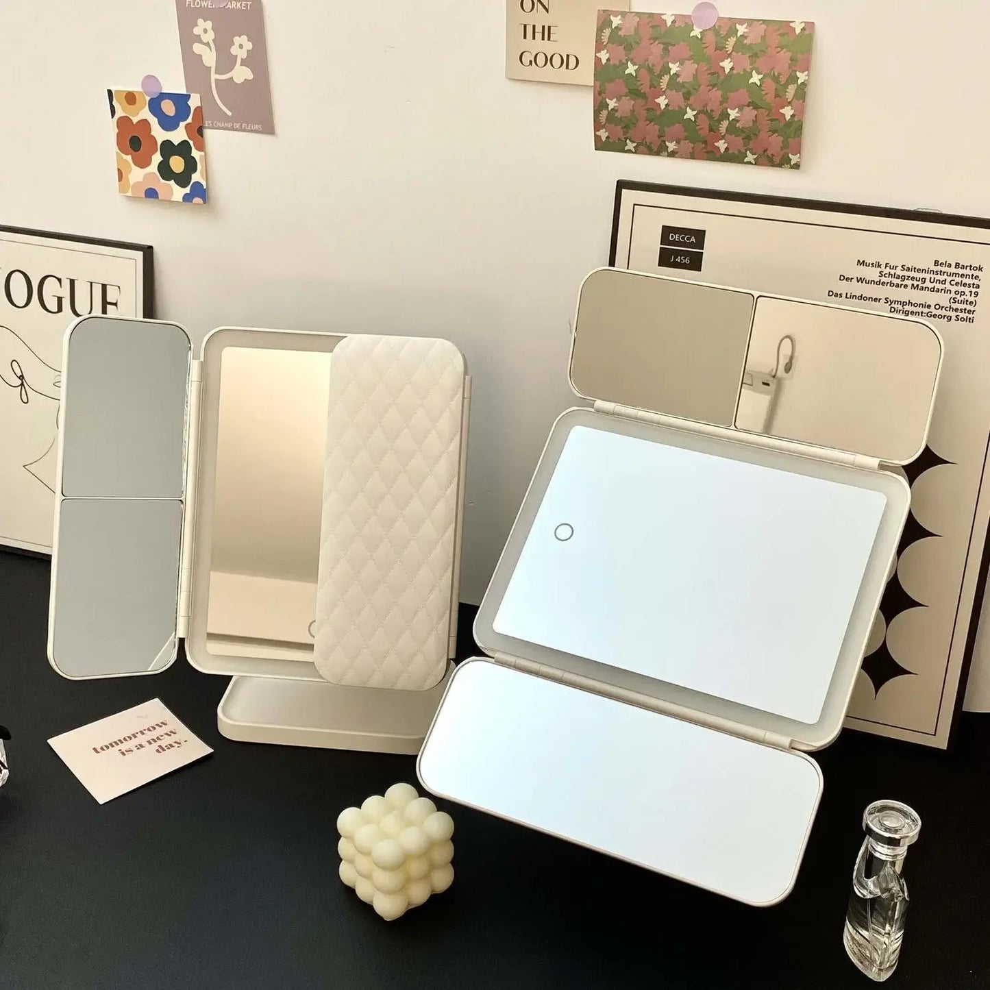 Trifold LED Makeup Mirror – Smart Light-Up Vanity Mirror