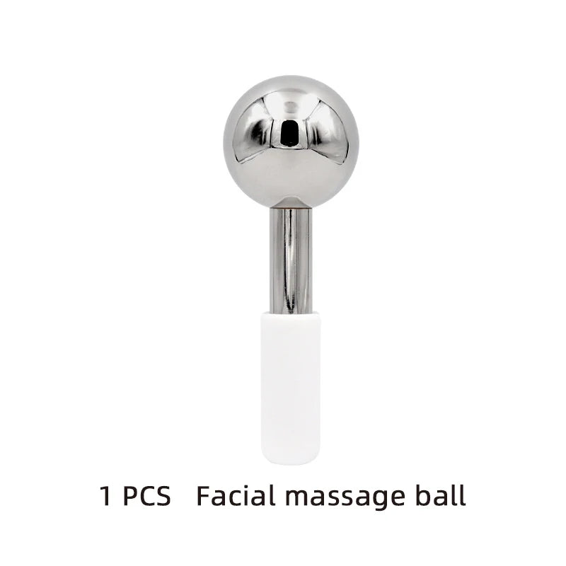 Rose Gold Facial Ice Globes – Cooling Beauty Roller for Skin Therapy