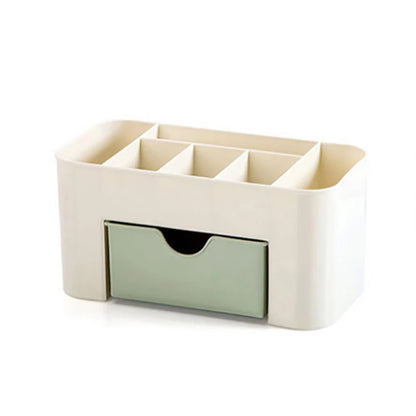 Acrylic Makeup Organizer – Storage Box with Drawer, Cotton Swab & Lipstick Holder