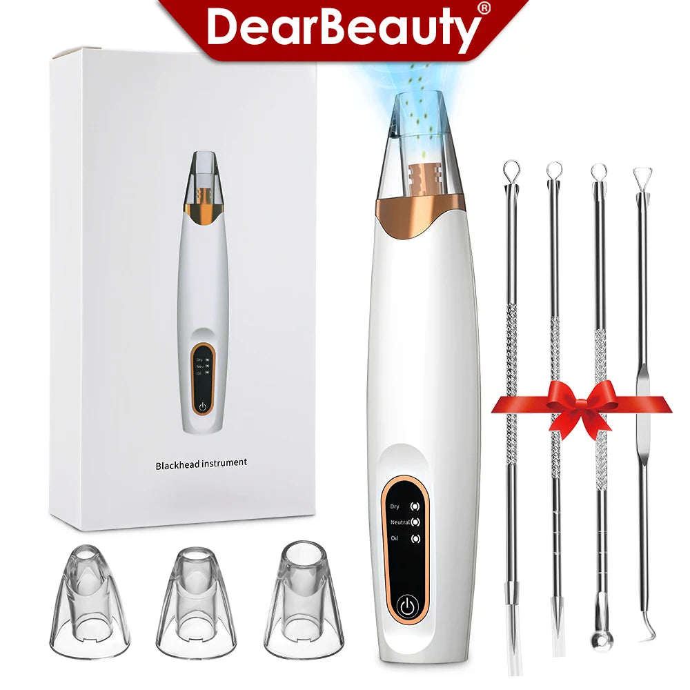 Electric Vacuum Suction Blackhead Remover – Rechargeable Facial Pore Cleaner